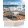 VEVOR Boat Seat, Folding Deck Chair Boat Seat with Aluminum Alloy Frame, Thickened Sponge Cushion & Waterproof PVC Leather, Padded Armrests & Non-slip Foot Pads, for Boats, Yachts, Ships, White