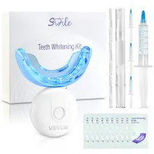 VEVOR Teeth Whitening Kit with LED Light Whitening Strips Pens and Gel Syringes