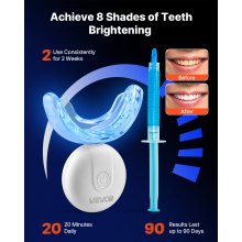 VEVOR Teeth Whitening Kit with LED Light Whitening Gel Syringe and U-Shaped Tray