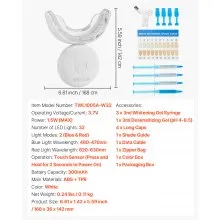 VEVOR Teeth Whitening Kit with LED Light Whitening Gel Syringe and U-Shaped Tray