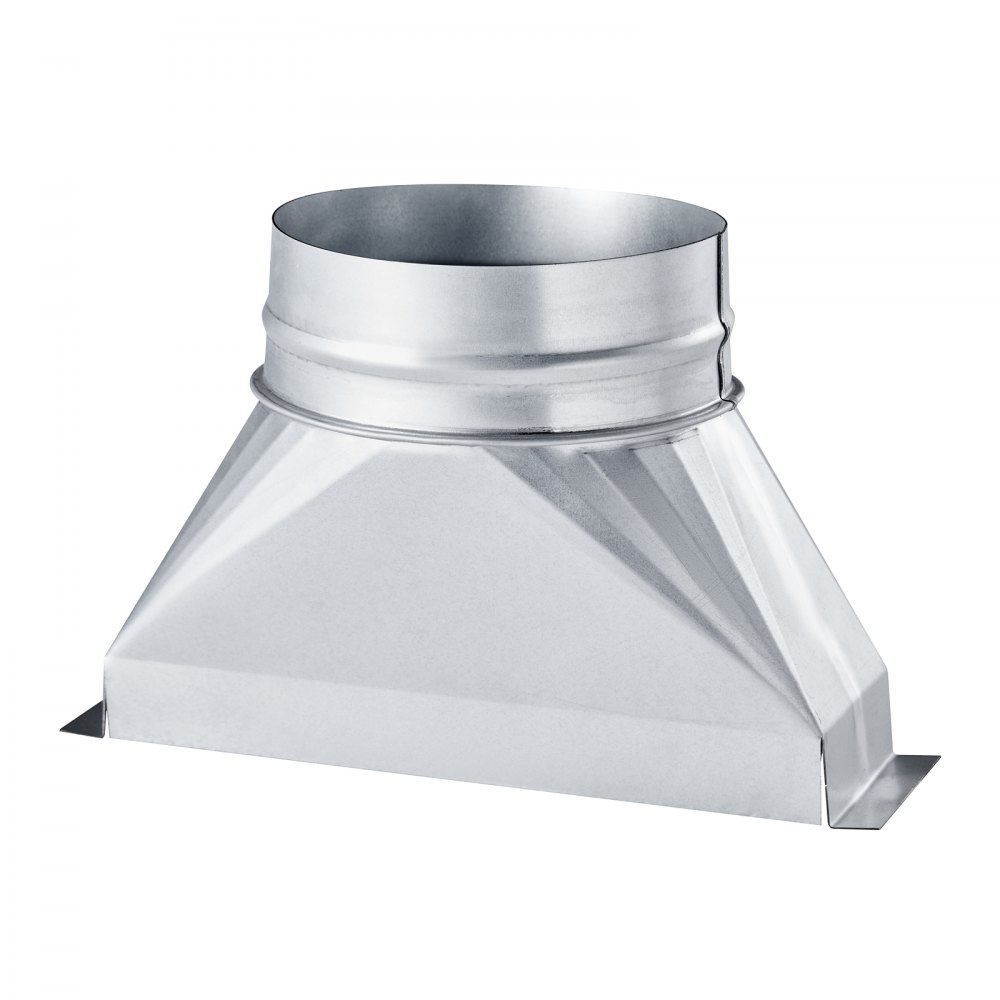 VEVOR - Bota para conducto de 3-1/4 x 10 x 6 pulgadas, para transición de tubería galvanizada a redonda, herramienta de registro de piso galvanizado para ventilación central y sistema HVAC, fácil instalación, color plateado (tubo redondo de 6 pulgadas)