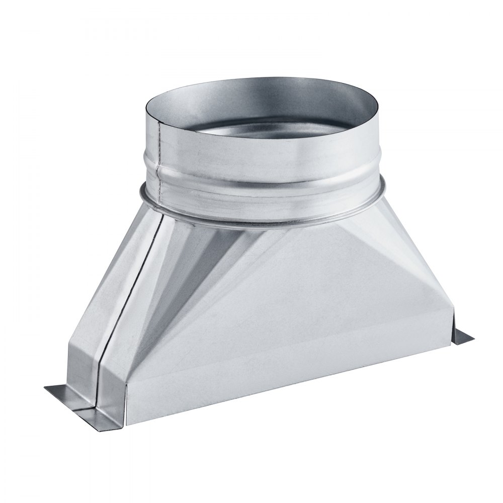 VEVOR - Bota para conducto de 3-1/4 x 10 x 6 pulgadas, para transición de tubería galvanizada a redonda, herramienta de registro de piso galvanizado para ventilación central y sistema HVAC, fácil instalación, color plateado (tubo redondo de 6 pulgadas)