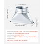 VEVOR - Bota para conducto de 3-1/4 x 10 x 6 pulgadas, para transición de tubería galvanizada a redonda, herramienta de registro de piso galvanizado para ventilación central y sistema HVAC, fácil instalación, color plateado (tubo redondo de 6 pulgadas)