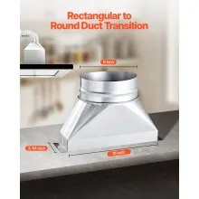 VEVOR Duct Boot 3-1/4 x 10 x 6 inch Galvanized Floor Register for HVAC Silver