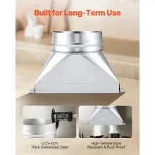 VEVOR Duct Boot 3-1/4 x 10 x 6 inch Galvanized Floor Register for HVAC Silver