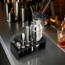 VEVOR Cocktail Shaker Set 13 Pcs Bar Tools Stainless Steel Bartender Kit Silver