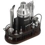 Juego de coctelera VEVOR, 23 piezas de acero inoxidable con soporte de bambú, accesorios para barman de Martini | Cuchara mezcladora, mortero, medidores, colador, vertedor de licor, pinza para hielo, sacacorchos