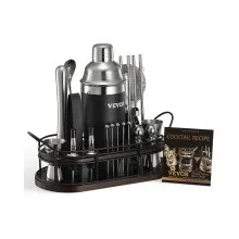 VEVOR Cocktail Shaker Set 23 Pcs Bartender Kit Stainless Steel Bar Tools Silver