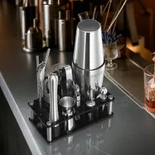 VEVOR Cocktail Shaker Set 14 Pcs Bartender Kit Stainless Steel Bar Tools Silver