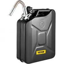 VEVOR Jerry Fuel Can, 5.3 Gallon / 20 L Portable Jerry Gas Can with Flexible Spout System, Rustproof ＆ Heat-resistant Steel Fuel Tank for Cars Trucks Equipment, Black