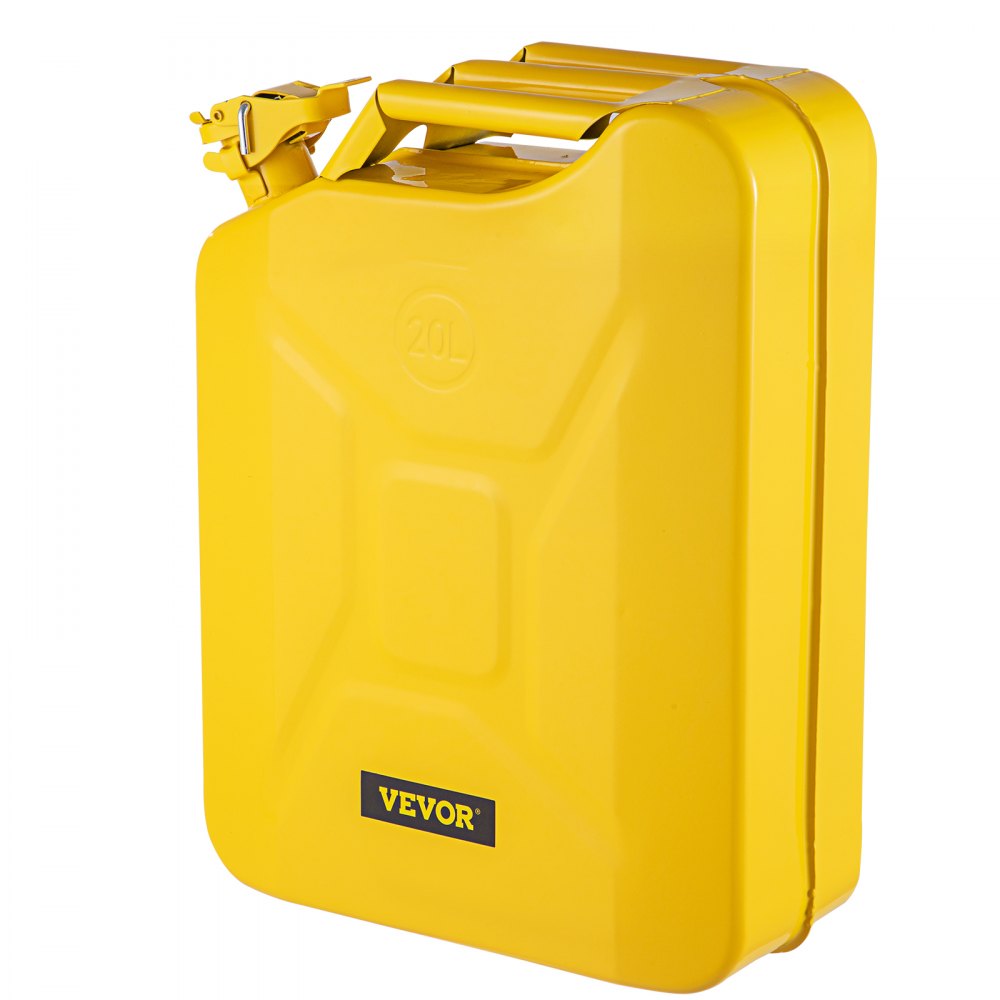 VEVOR Jerry Fuel Can, 20 L Portable Jerry Gas Can with Flexible Spout System, Rustproof ＆ Heat-resistant Steel Fuel Tank for Cars Trucks Equipment, Yellow