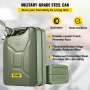 VEVOR Jerry Fuel Can, 5.3 Gallon / 20 L Portable Jerry Gas Can with Flexible Spout System, Rustproof ＆ Heat-resistant Steel Fuel Tank for Cars Trucks Equipment, 2PCS Green