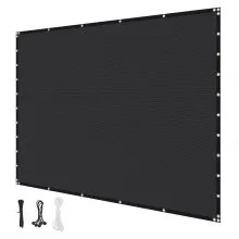VEVOR 90% Sun Shade Cloth, 10 x 10 ft Pergola Shade Cover with Stainless Steel Grommets, Sun Shades Canopy Privacy Screen with 140 GSM HDPE Material, for Outdoor, Patio, Garden, and Backyard (Black)