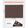 VEVOR 90% Sun Shade Cloth, 10 x 12 ft Pergola Shade Cover with Stainless Steel Grommets, Sun Shades Canopy Privacy Screen with 140 GSM HDPE Material, for Outdoor, Patio, Garden, and Backyard (Brown)