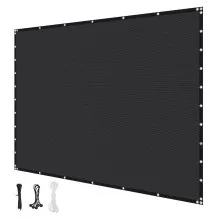 VEVOR 90% Sun Shade Cloth, 10 x 12 ft Pergola Shade Cover with Stainless Steel Grommets, Sun Shades Canopy Privacy Screen with 140 GSM HDPE Material, for Outdoor, Patio, Garden, and Backyard (Black)
