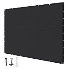 VEVOR 90% Sun Shade Cloth, 8 x 12 ft Pergola Shade Cover with Stainless Steel Grommets, Sun Shades Canopy Privacy Screen with 140 GSM HDPE Material, for Outdoor, Patio, Garden, and Backyard (Black)