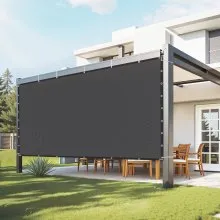 VEVOR 90% Sun Shade Cloth, 8 x 12 ft Pergola Shade Cover with Stainless Steel Grommets, Sun Shades Canopy Privacy Screen with 140 GSM HDPE Material, for Outdoor, Patio, Garden, and Backyard (Black)