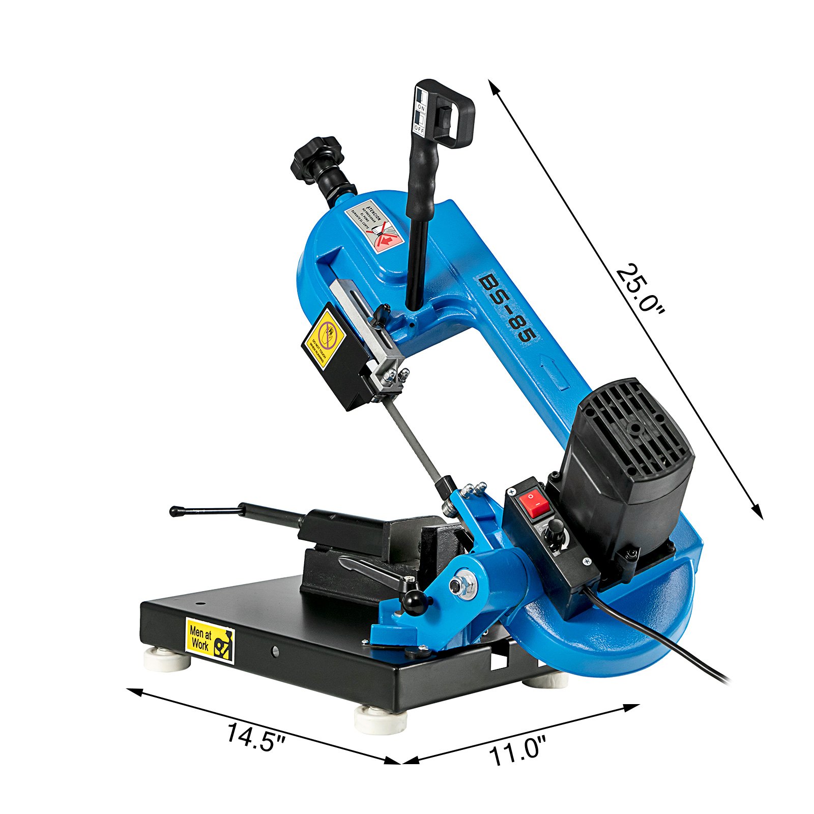 VEVOR Metal Bandsaw 1000W Vertical Metal Bandsaw 0°-45° Metal Band Saw Band Saw Metal Table Top Bandsaw Table Top Metal Band Saw for Metal for Cutting Wood Metal Glass Fiber Plastic