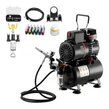 VEVOR Airbrush Kit Air Brush Kit 1/6 HP Air Compressor Airbrush Tip Hose Tank