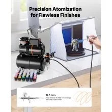 VEVOR Airbrush Kit Air Brush Kit 1/6 HP Air Compressor Airbrush Tip Hose Tank
