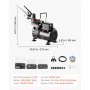 VEVOR Airbrush Kit, 1/6 HP, Air Brush Kit with Air Compressor, 3 Dual-Action Professional Airbrushes with 3 Tips, Hose, Acrylic Paint, 2 Fans, Low Noise, for Cake Decorating, Model Painting, Nail Art