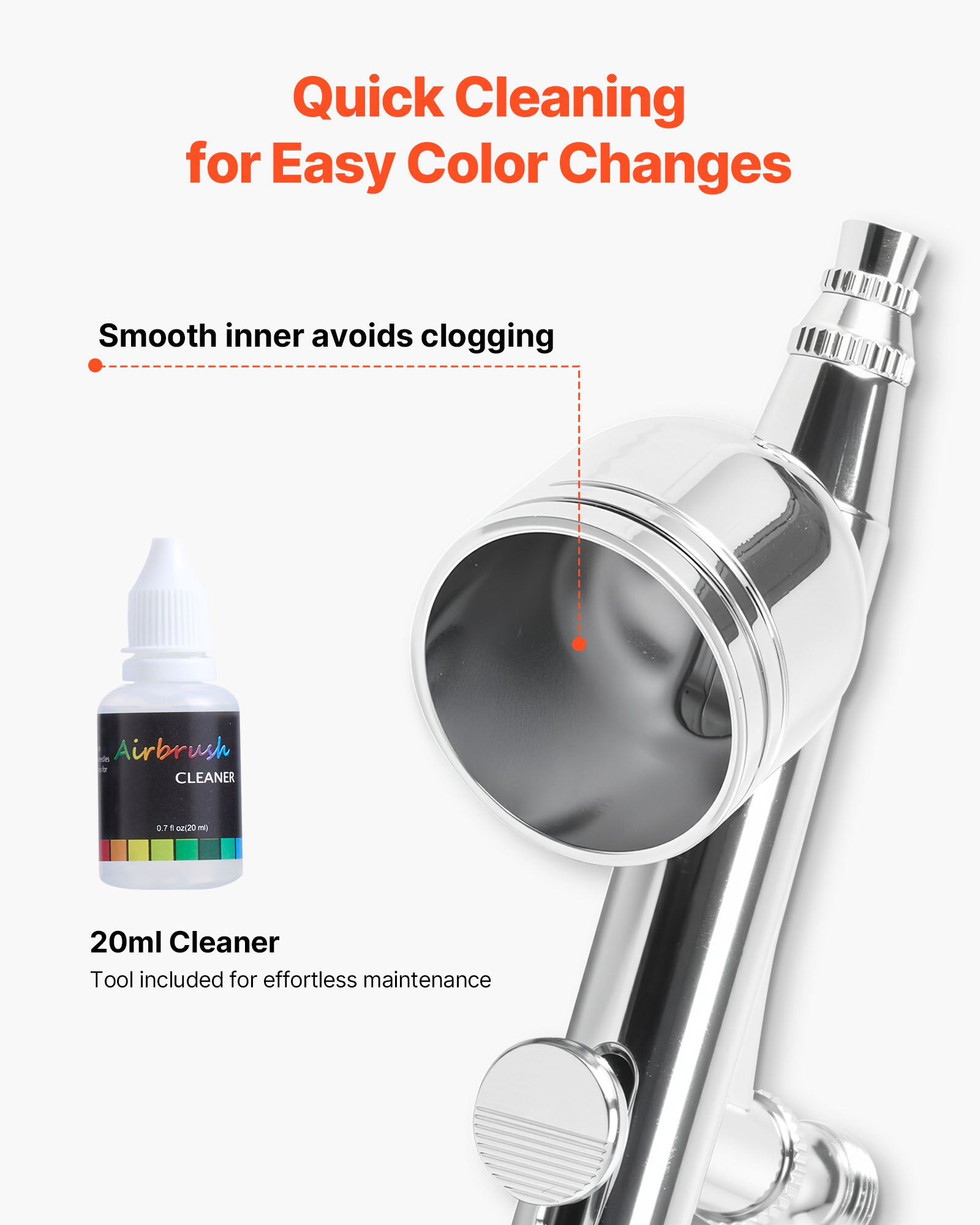 VEVOR Airbrush Kit, 1/6 HP, Air Brush Kit with Air Compressor and Tank, 1 Dual-Action Professional Airbrush with 3 Tips, Acrylic Paint, Low Noise, for Cake Decorating, Model Painting, Nail Art