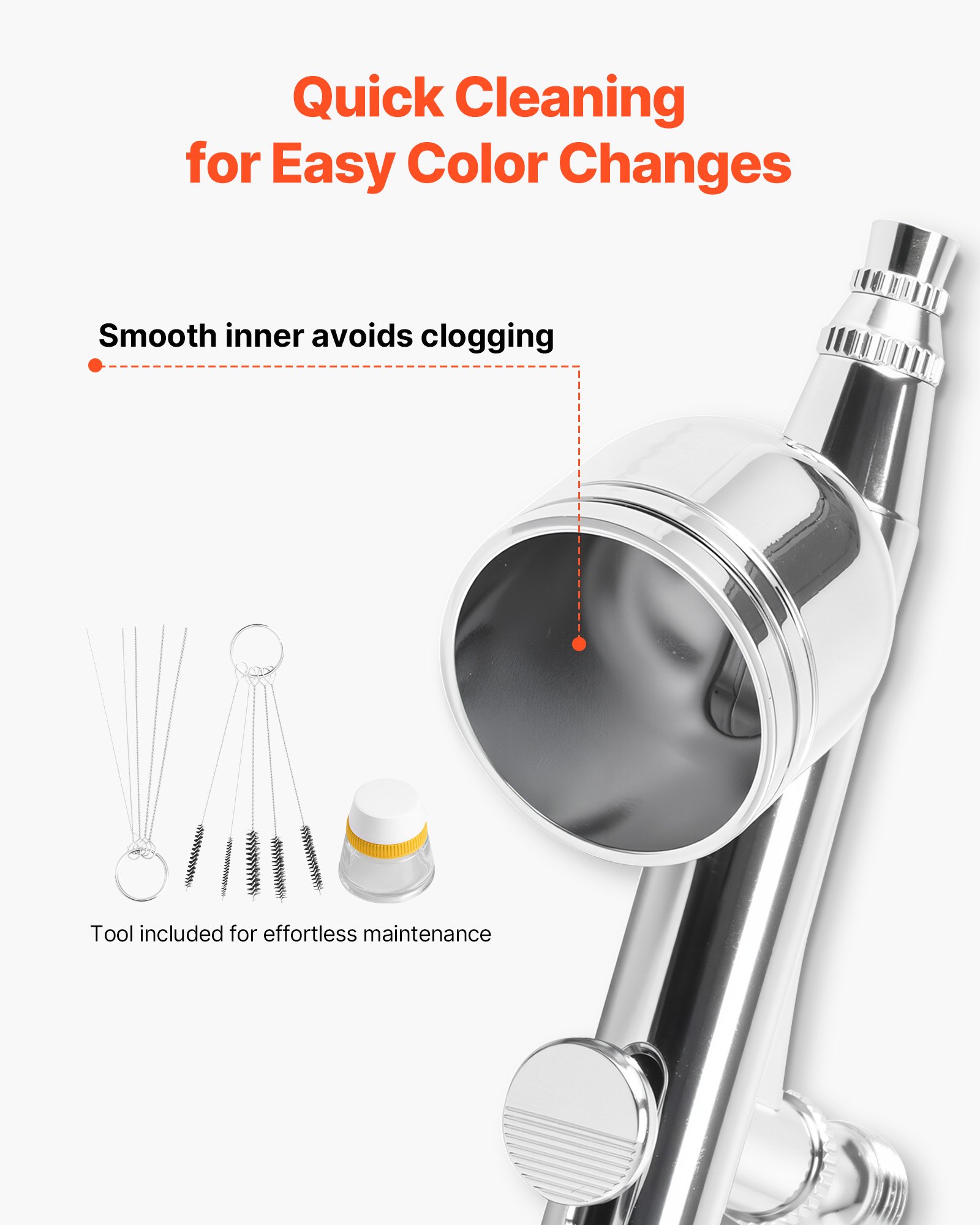 VEVOR Airbrush Kit, 1/6 HP, Air Brush Kit with Air Compressor, 3 Dual-Action Professional Airbrushes with 3 Tips, Hose, Acrylic Paint, Brush, Low Noise, for Cake Decorating, Model Painting, Nail Art