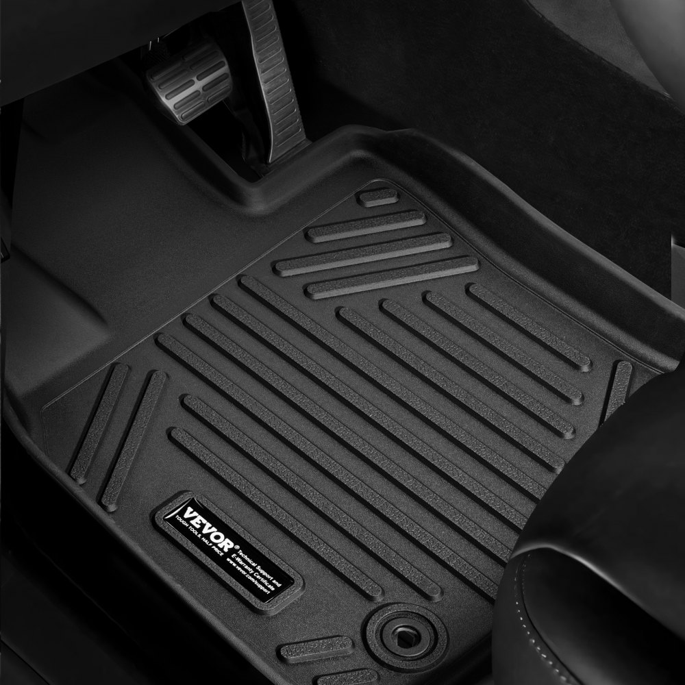 VEVOR Automotive Floor Mats, Fits for Toyota Camry 2018-2024, 3 pcs Front and 2nd Row Liners, All Weather Custom Fit TPE Vehicle Floor Mats, Easy to Clean and Secure Floor Liners for SUV, Black