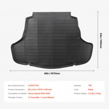 Cargo Mat All Weather TPE Custom Fit for Toyota Camry 2018-2025 Hybrid