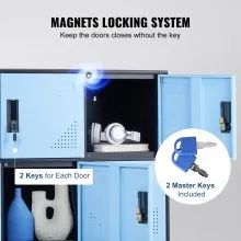 VEVOR Metal Locker for Employees, 9 Doors Storage Cabinet with Card Slot, Employee Lockers with Keys, 66lbs Loading Capacity office Storage Lockers for Home, School, Office, Gym, Black