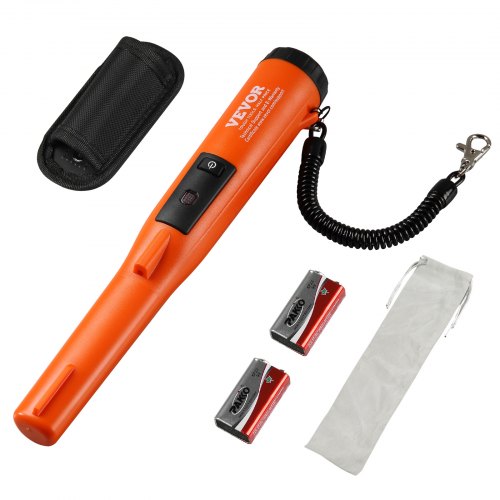 VEVOR Metal Detector Pinpointer, IP68 Fully Waterproof Handheld Pin Pointer Wand, 11.4 cm Detection Depth, 3 Modes, Professional Treasure Hunting Probe with Holster and 9V Battery, for Adults and Kids