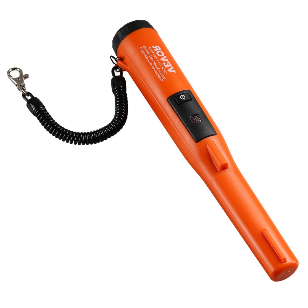 VEVOR Metal Detector Pinpointer, IP68 Fully Waterproof Handheld Pin Pointer Wand, 4.5" Detection Depth, 3 Modes, Professional Treasure Hunting Probe with Holster and 9V Battery, for Adults and Kids
