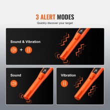 Détecteur de métaux VEVOR Pinpointer, baguette de pointeur de broche portable entièrement étanche IP68, profondeur de détection de 4,5 pouces, 3 modes, écran LCD, sonde de chasse au trésor avec étui et batterie 9 V, pour adultes et enfants