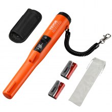 VEVOR Metal Detector Pinpointer, IP68 Fully Waterproof Handheld Pin Pointer Wand, 4.5" Detection Depth, 3 Modes, LCD Screen, Treasure Hunting Probe with Holster and 9V Battery, for Adults and Kids