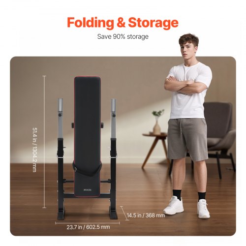 Banco De Pesas Multifunción VEVOR - Ajustable, Soporta 272 Kg, Ideal Para Gimnasio En Casa