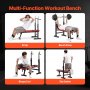 VEVOR Weight Bench Sit up Bench Home Gym Strength Training Adjustable Foldable