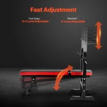 VEVOR Weight Bench Sit up Bench Home Gym Strength Training Adjustable Foldable