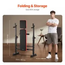 Weight Bench Sit up Bench for Home Gym Strength Training Adjustable Foldable