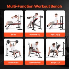 VEVOR Weight Bench Sit up Bench Home Gym Strength Training Adjustable Foldable