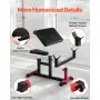 VEVOR Preacher Curl Bench, Strength Training Biceps Machine, Max load 440 LBS Home Gym Equipment, Seated Arm Isolated Barbell Dumbbell Bicep Station, Adjustable Weight Benches for Home Gym