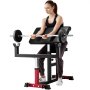 VEVOR Preacher Curl Bench, Strength Training Biceps Machine, Max load 440 LBS Home Gym Equipment, Seated Arm Isolated Barbell Dumbbell Bicep Station, Adjustable Weight Benches for Home Gym