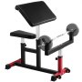 VEVOR Preacher Curl Bench, Strength Training Biceps Machine, Max load 440 LBS Home Gym Equipment, Seated Arm Isolated Barbell Dumbbell Bicep Station, Adjustable Weight Benches for Home Gym
