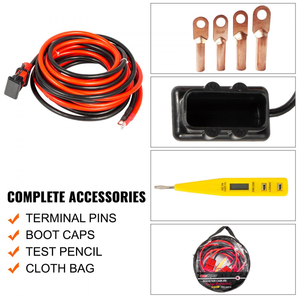 VEVOR Winch Wiring Kit 2 Gauge 32 FT Winch Quick Connect Power Cable, Universal Hi-Amp Wiring Kit, Power Disconnect Jumper Cable Connector Kit, Winch Power Cable Kit for Trailer/ Truck Winch/ ATV