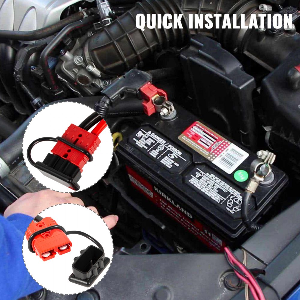VEVOR Winch Wiring Kit 2 Gauge 32 FT Winch Quick Connect Power Cable, Universal Hi-Amp Wiring Kit, Power Disconnect Jumper Cable Connector Kit, Winch Power Cable Kit for Trailer/ Truck Winch/ ATV