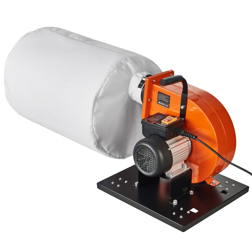 VEVOR Dust Collector, 781.54 m³/h Air Flow, Rolling Dust Collector with 80-Liter Dust Collection Bag, 2.5 Micron Bag Filtration, Industrial Workshop Mobile Wood Dust Container with Handle and Wheels