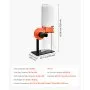 VEVOR Dust Collector, 800 CFM 2.5 Micron Vortex Cone Dust Collectors, 1HP Sawdust Collection System with 16-Gallon Large Capacity Dusts Collector Bag, Filter Bag, and Casters, 3400 RPM High Speed