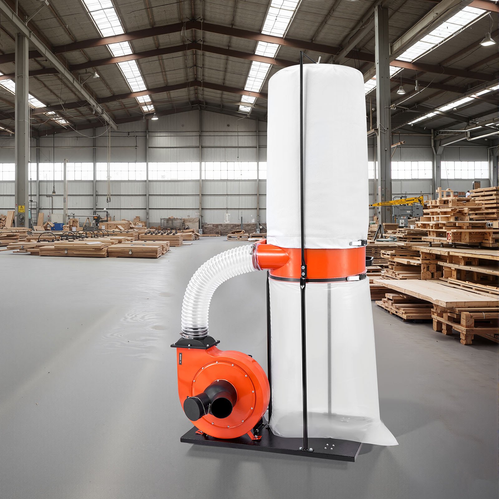 VEVOR Dust Collector, 1200 CFM 2.5 Micron Vortex Cone Dust Collectors, 2.0HP Sawdust Collection System with 132.5L Dusts Collector Bag & 159L Filter Bag, 2800 RPM High Speed, for Woodworking