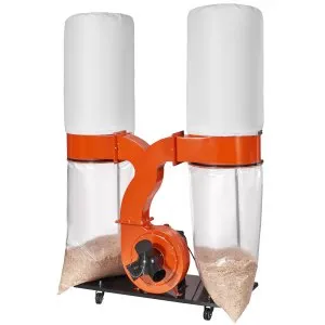 VEVOR Dust Collector, 3HP 1550 CFM Air Flow, Rolling Dual Dust Collector with 94-Gallon Large Dust Collection Bag, 2.5 Micron Bag Filtration, Industrial Workshop Mobile Wood Dust Container with Wheels | VEVOR US