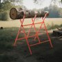 VEVOR Saw Horses, Folding Work Horses, 117.9 kg (260 lbs) Load Capacity Sawhorse with Heavy Duty Legs, Adjustable Height Saw Horse with Non-Slip Foot Pads, for Woodworking, Carpenters & Contractors
