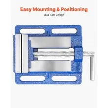 VEVOR Drill Press Vise, 6 Inch Jaw Width, Portable Bench Vise, Slotted Base for Easy Installation, Durable Cast Iron Construction, Workbench Vice, for Woodworking, Metalworking, Drilling, and Cutting